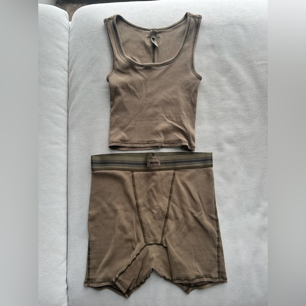 SKIMS Cotton Rib Boxer Set - Small